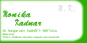 monika kadnar business card